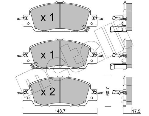 Kit pastiglie freno, Freno a disco - 22-1362-0 METELLI
