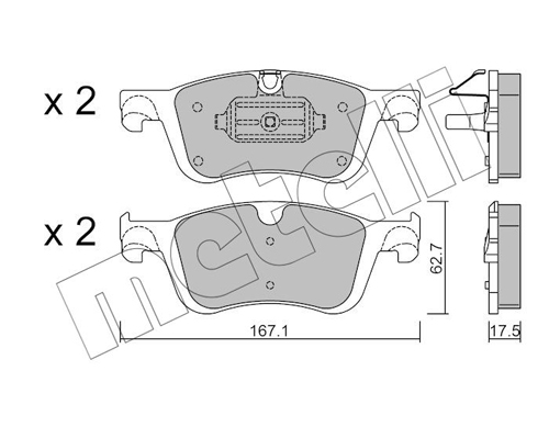 Brake Pad Set, disc brake - 22-1365-1 METELLI