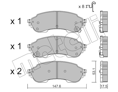 Brake Pad Set, disc brake - 22-1375-0 METELLI