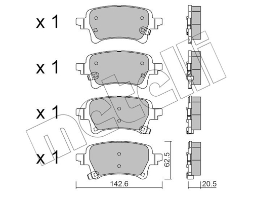 Brake Pad Set, disc brake - 22-1376-0 METELLI