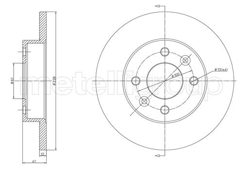 Brake Disc - 23-0082 METELLI