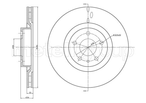 Brake Disc - 23-0183C METELLI
