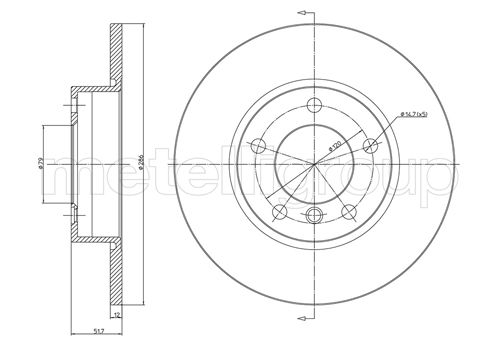 Brake Disc - 23-0227C METELLI