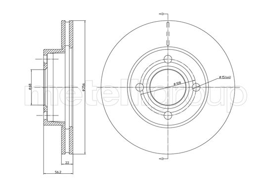 Brake Disc - 23-0234 METELLI