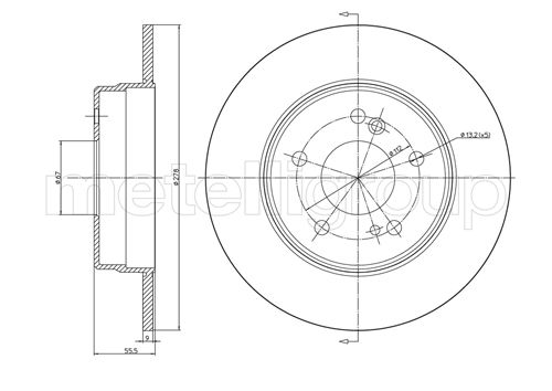 Brake Disc - 23-0277C METELLI