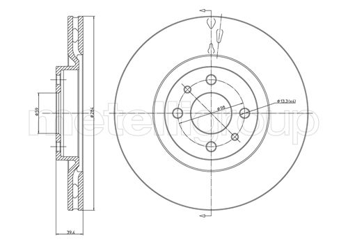 Brake Disc - 23-0298C METELLI