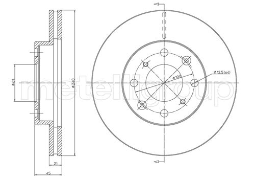 Brake Disc - 23-0343 METELLI