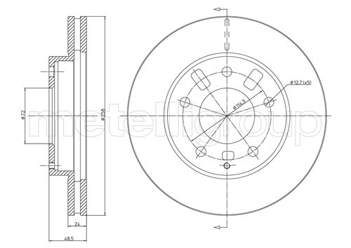 Brake Disc - 23-0347 METELLI