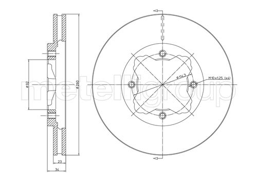 Brake Disc - 23-0360 METELLI