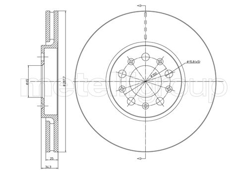 Brake Disc - 23-0365C METELLI