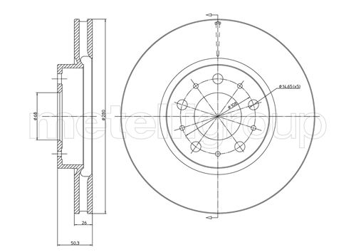 Brake Disc - 23-0375C METELLI