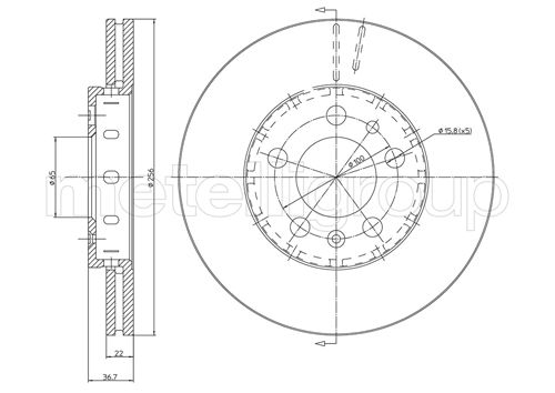 Brake Disc - 23-0390C METELLI