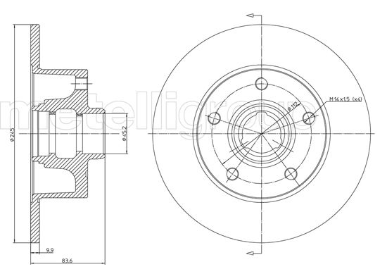Brake Disc - 23-0394 METELLI