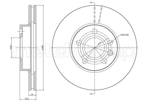 Brake Disc - 23-0403C METELLI