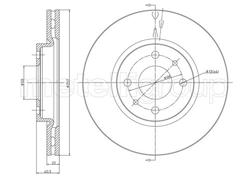 Brake Disc - 23-0407C METELLI