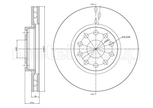 Brake Disc - 23-0409C METELLI