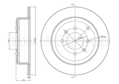 Brake Disc - 23-0431C METELLI