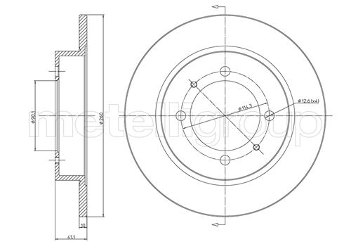 Brake Disc - 23-0434C METELLI