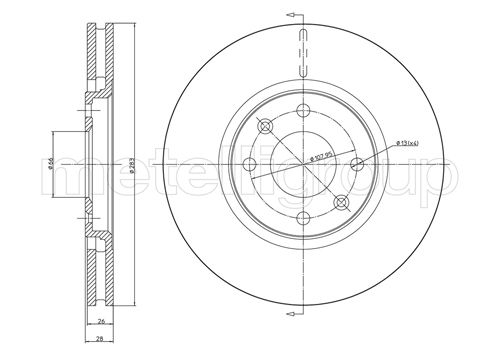 Brake Disc - 23-0454 METELLI