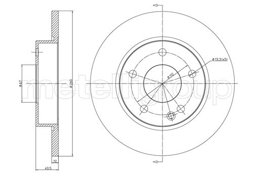 Brake Disc - 23-0470C METELLI