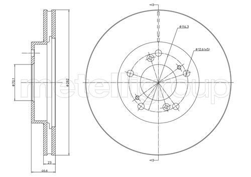 Brake Disc - 23-0503C METELLI
