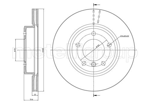 Brake Disc - 23-0515C METELLI