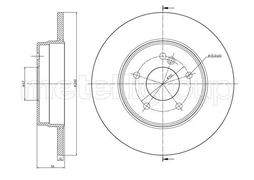 Brake Disc - 23-0522C METELLI