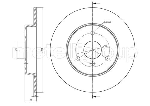 Brake Disc - 23-0538C METELLI