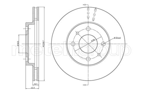 Brake Disc - 23-0553 METELLI