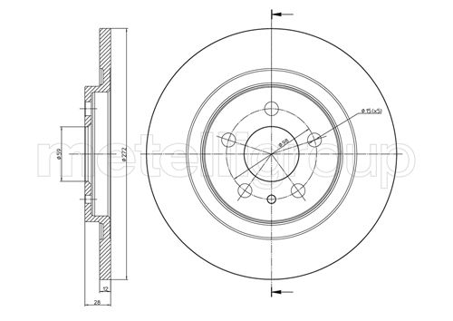 Brake Disc - 23-0554C METELLI