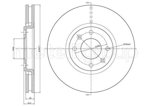 Brake Disc - 23-0557C METELLI