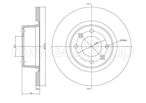 Brake Disc - 23-0558C METELLI