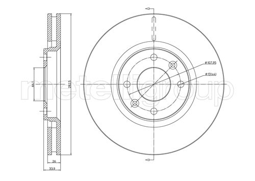 Brake Disc - 23-0566C METELLI