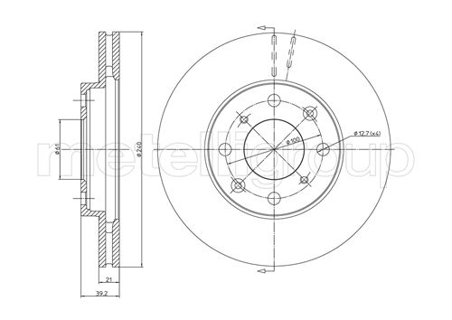 Brake Disc - 23-0573 METELLI