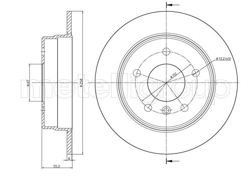 Brake Disc - 23-0599C METELLI