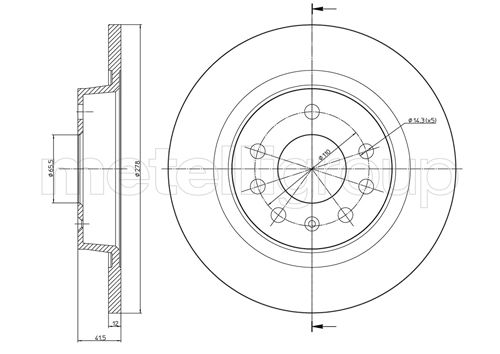 Brake Disc - 23-0609C METELLI
