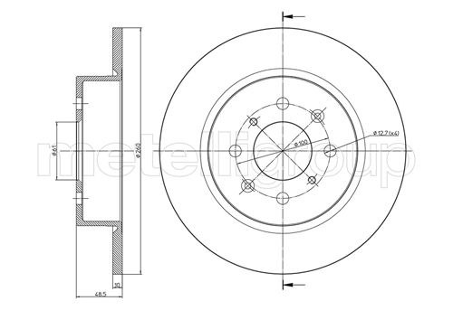 Brake Disc - 23-0612C METELLI