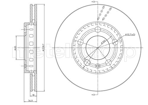 Brake Disc - 23-0614C METELLI
