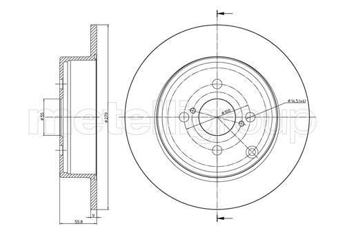 Brake Disc - 23-0635C METELLI