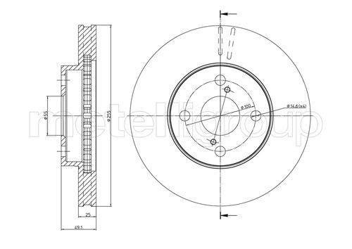 Brake Disc - 23-0640C METELLI