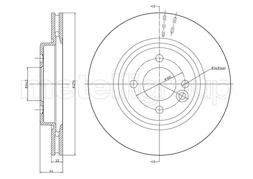 Brake Disc - 23-0666C METELLI