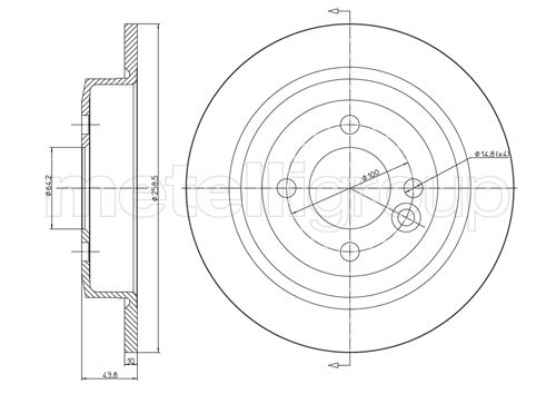 Brake Disc - 23-0667C METELLI