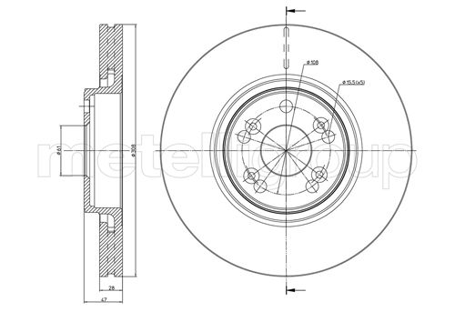 Brake Disc - 23-0673C METELLI