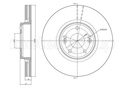 Brake Disc - 23-0675C METELLI