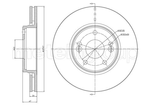 Brake Disc - 23-0676C METELLI