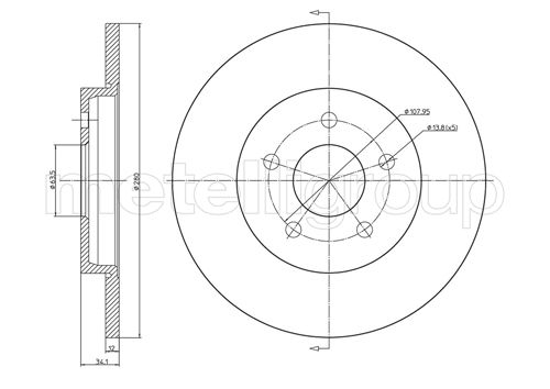 Brake Disc - 23-0683C METELLI
