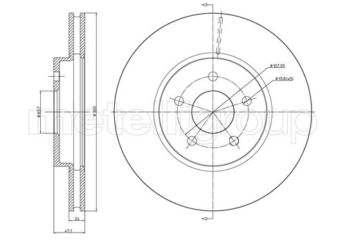 Brake Disc - 23-0684C METELLI