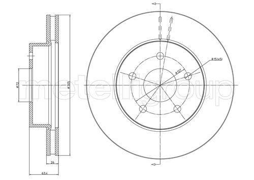 Brake Disc - 23-0696C METELLI