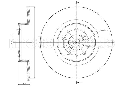 Brake Disc - 23-0698C METELLI