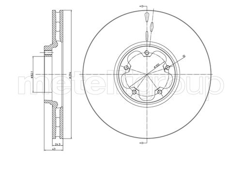 Brake Disc - 23-0702 METELLI
